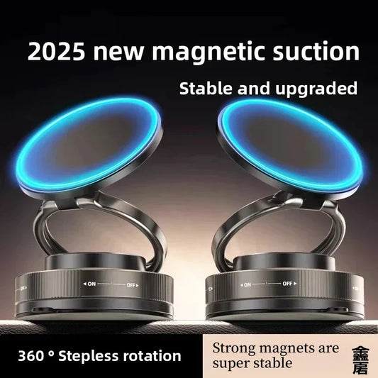 Drivegy™ MagSafe Vacuum Suction Magnetic Phone Mount – Adjustable Swivel Lock Windshield Holder